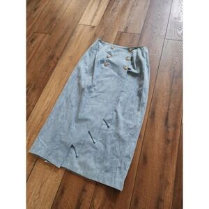 VTG Longhorn River Western Wear Denim Wrap Maxi skirt Size Large